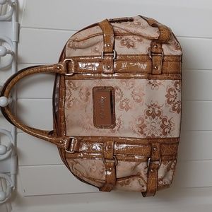 DEREON gorgeous brown beige tan purse with lining and inside pockets